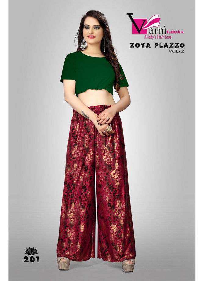 VARNI ZOYA PLAZZO VOL-2 LATEST COLLECTION OF LYCRA PRINTED PLAZZO 